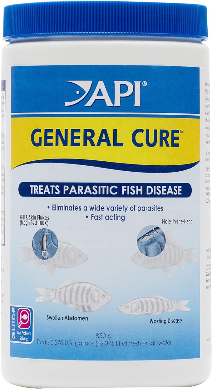 API GENERAL CURE Freshwater and Saltwater Fish Powder Medication 30-Ounce Bulk Box,White