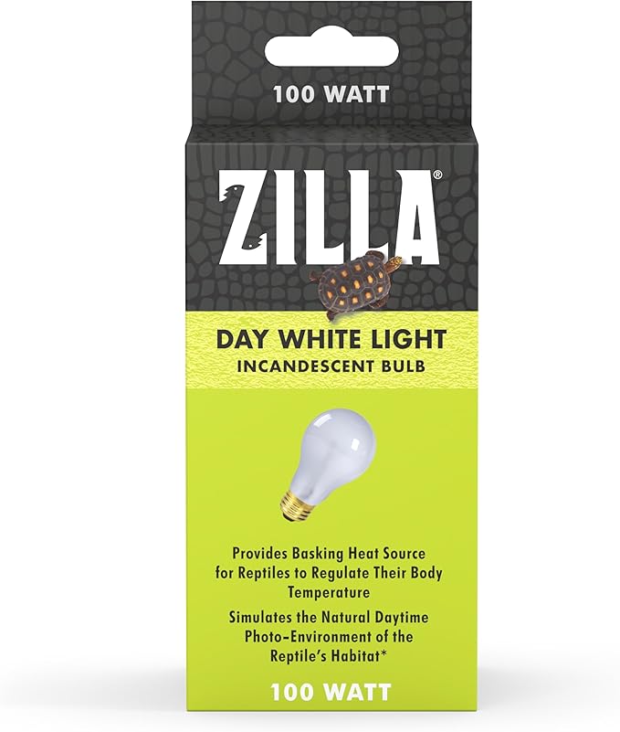 Zilla Reptile Terrarium Incandescent Heat Bulb, Day White, 100 Watts