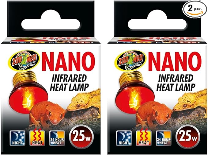Zoo Med (2 Pack) Nano Infrared Heat Lamp, 25 Watt