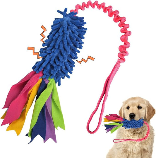 Dog Tug Toy,Dog Toys for Aggressive Chewers Dog Rope Toy with Strong Squeak - Easy to GRAP Large Dog Chew Toy Ideal for Training for Puppy, Middle Dog Play,Hand Made