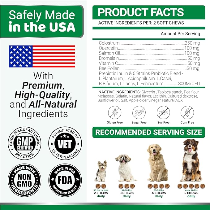 YUMA'S 2-Pack Dog Allergy Relief Chews - Dog Itching Skin Relief Treatment Pills - Anti-Itch for Dogs - Itchy and Paw Licking - Dry Skin & Hot Spots - Omega 3 Fish Oil - Skin & Coat Supplement