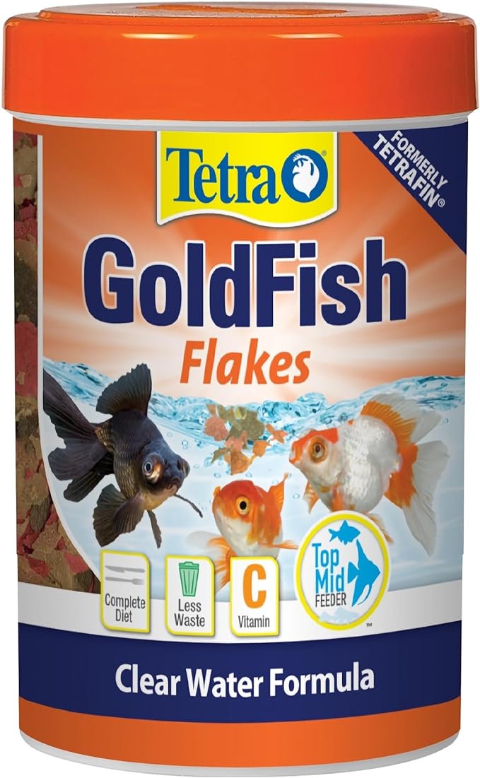 Tetra Goldfish Flakes, Nutritionally Balanced Diet For Aquarium Fish, Vitamin C Enriched Flakes, 3.53 oz