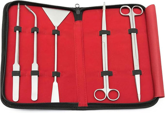 Dermax Aquascaping Equipment - Create Your Underwater Paradise Easily with Scissor Tweezer Spatula (Silver)