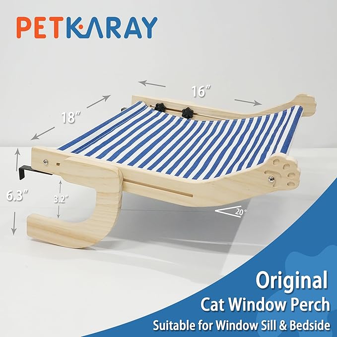 Cat Window Perch, Window Sill Cat Hammock, Indoor Cat Window Seat Window Shelves, Adjustable Windowsill Perch for Large Cats