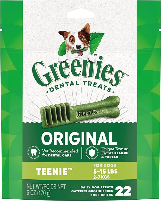 Dog Dental Treats for 5 to 15 lb Dogs to Fight Plaque (22-Count, Pack of 12) (12 Items)