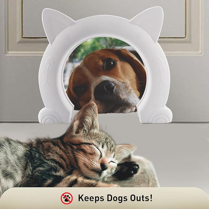 Cat Door,Wulikeke Interior Cat Door Pet Door for Cats Indoor Cat Door Fit Cats up to 25 lbs,with Screws Interior/Install Easily/Interior cat Door Without Flap, XL