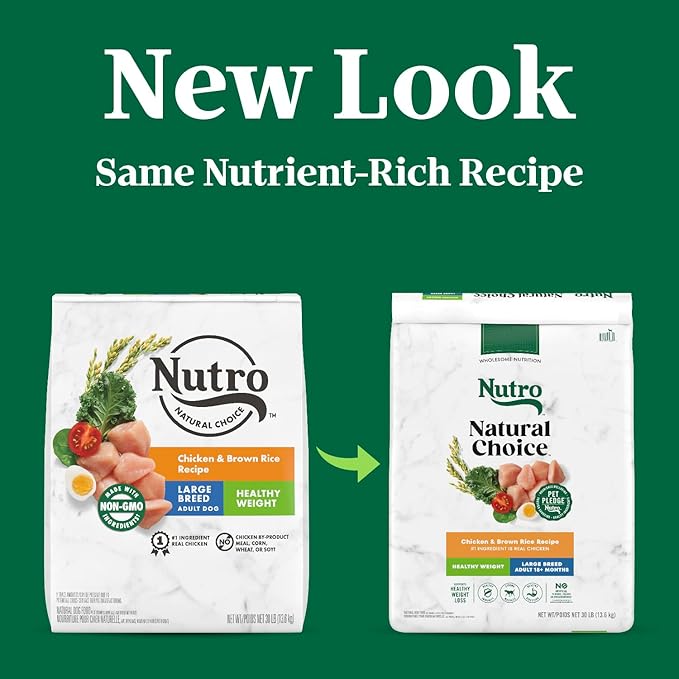 Nutro Natural Choice Adult Large Breed Healthy Weight Dry Dog Food, Chicken and Brown Rice Recipe, 30 lbs.