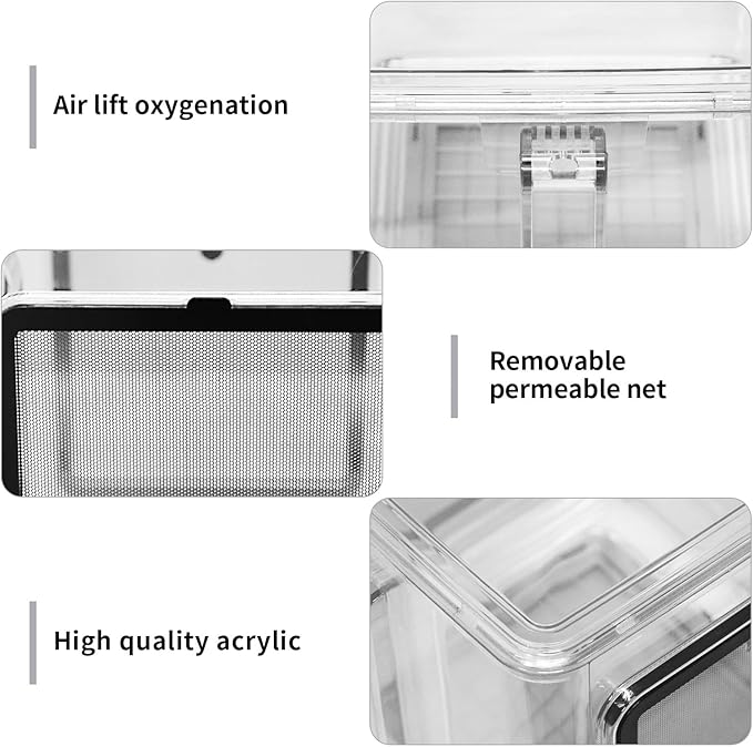 Saim Fish Breeding Box, Acrylic Aquarium Breeding Boxes, Acrylic Fish Isolation Box Hanging Aquarium Hatchery Tank for Small Baby Fishes Shrimp Clownfish Guppy Hatchery