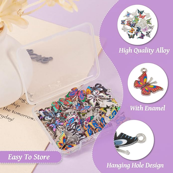 Enamel Animal Theme Charm Flower Cattle Head Cat Butterfly Fox Tortoise Charms Pendants for Earring Necklace Bracelet Keychain Jewelry Craft Making