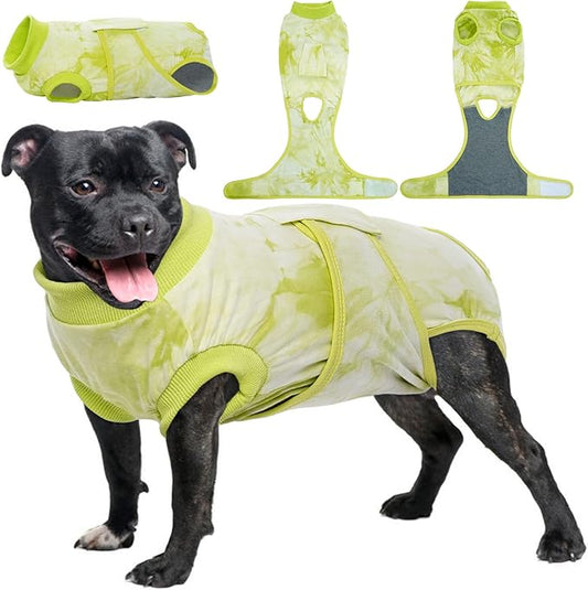 Kuoser Dog Recovery Suit, Soft Dog Onesie for Surgery Female Spay Dog Surgical Recovery Suit Male Neuter, Anti Licking Abdominal Dog Surgical Suit Pet Bodysuit Alternative to Cone of Shame, M