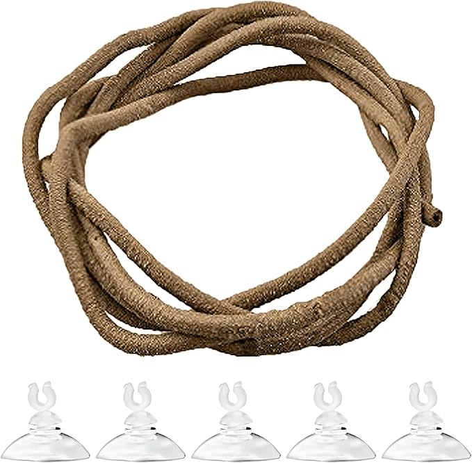 SunGrow 6 ft Reptile Vine for Terrarium, Flexible Climber Lizard Tank Decor, Ball Python Snake Climbing Accessories, Twistable and Bendable Habitat Decor Terrarium Vines for Chameleon, Bearded Dragon