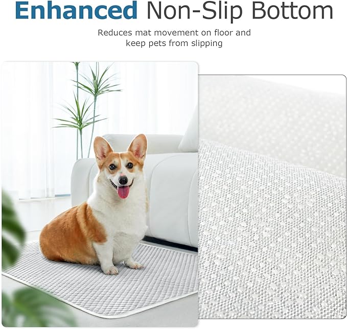 Mora Pets Dog Cooling Mat Breathable Cooling Pad for Dog Cats Washable Pet Cooling Mat for Indoor Outdoor Pets with Non-Slip Bottom Light Grey 40'' x 28'' Extra Large