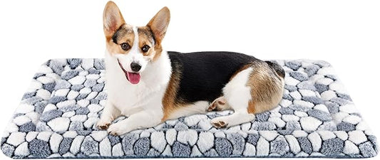 VANKEAN Dog Crate Pad Bed Mat Reversible (Cool & Warm), Soft Pet Sleeping Mat Dog Bed for Crate Suitable for Small to XX-Large Dogs and Cats, Machine Washable Crate Beds, Grey Stone Pattern