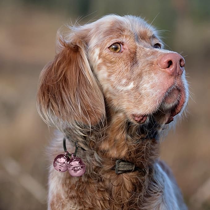 Cat Bells, 4 Loud Copper Collar Bells for Cat Dog Pet Tracker Training(pink)