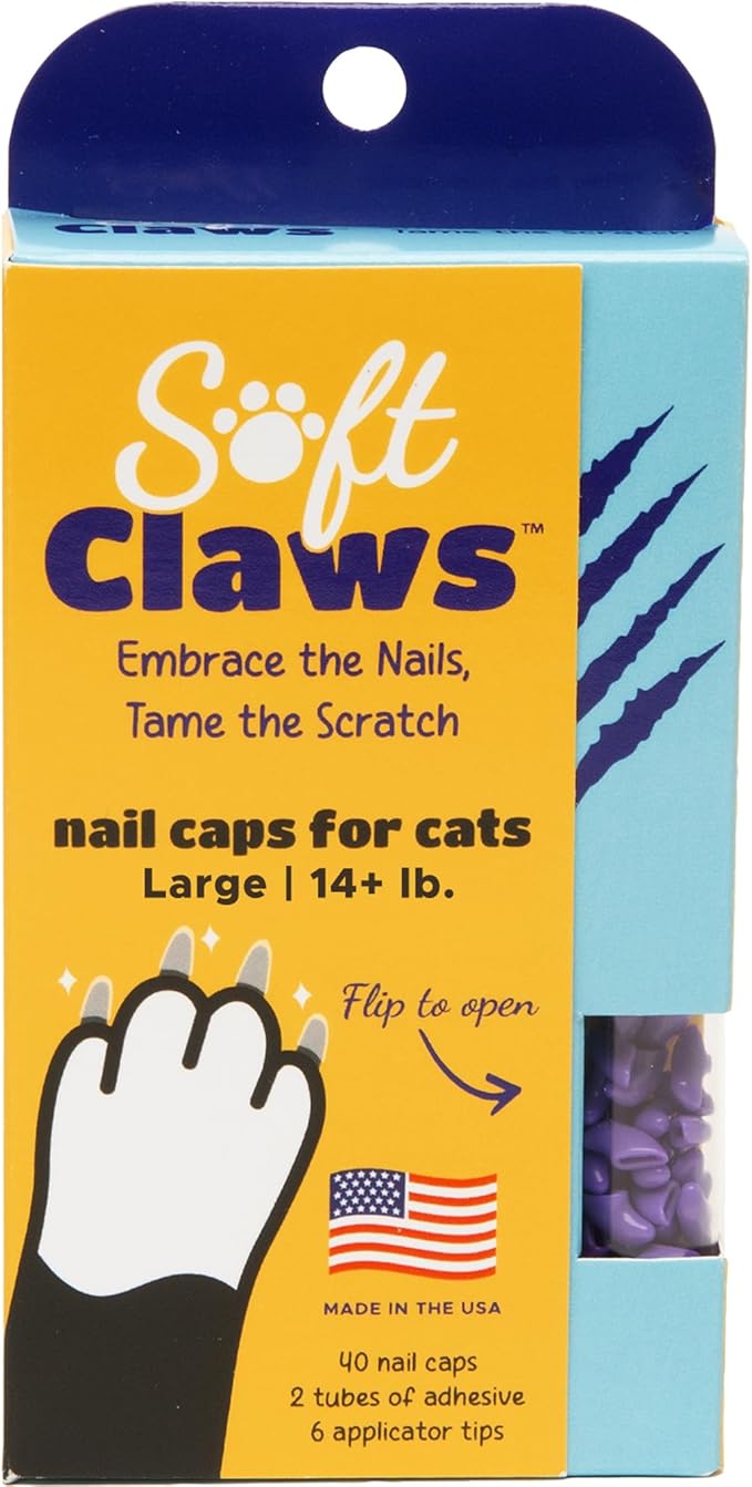 Soft Claws Safe Scratch-Free Solution for Cats - CLS (Cleat Lock System), Size: Large, Color: Purple