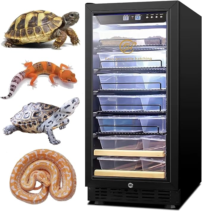 95L Large Reptile Automatic Incubator Cooling and Heating 41℉ to 100℉ 110V Reptile Egg Mute Hatchery Work for Reptiles