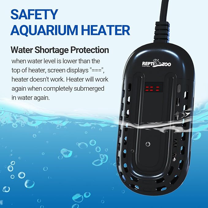 REPTIZOO 150W Aquarium Heater, 78℉ Preset Turtle Heater with LED Digital Display Submersible Mini Fish Tank Heater Aquarium Heater for 18-30 Gallons, Tank Heater for Turtle Betta Fish