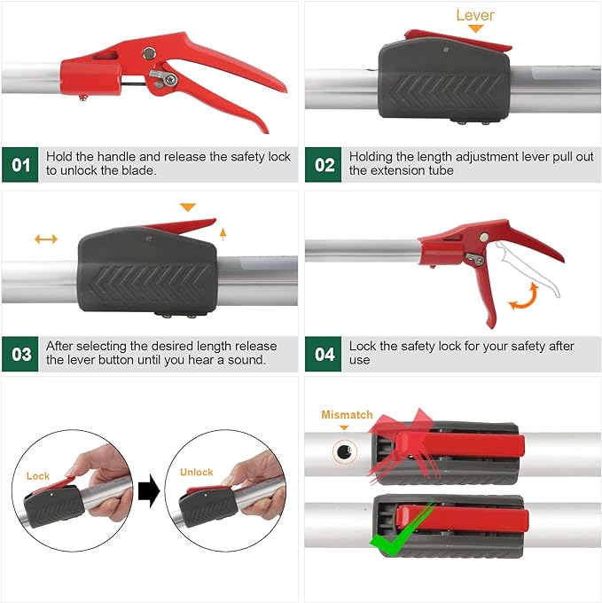 86 inch Snake Catcher Tongs Grabber Traps Stick Hook Bite Kits Tool with Telescopic Pole