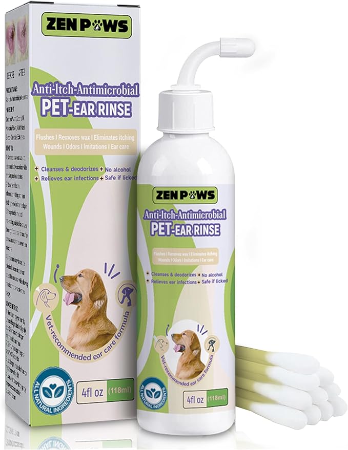 Dog and Cat Ear Cleaner Solution – Ear Drops - - Advanced Veterinary Formula. Remove Wax and Build up and Relieve Itchiness - Alcohol-Free