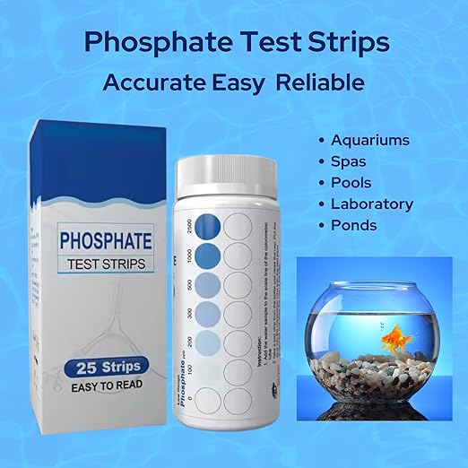 Aquarium Phosphate Test Strips - for Fresh/Salt Water Aquariums, Pools, Spas, Lab Grade, for Professional Or Home Use - Fast & Accurate Results