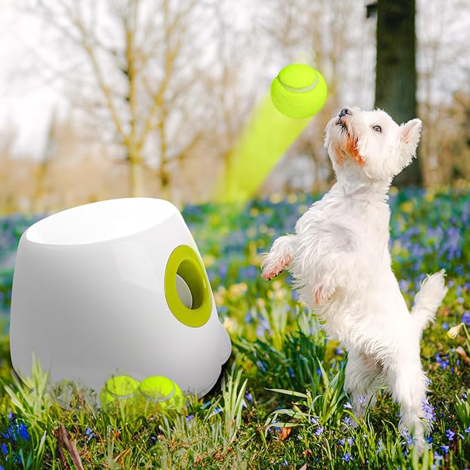 AFP Automatic Ball Launcher for Dogs Interactive Puppy Pet Ball Indoor Thrower Fetch Machine for Small and Medium Size Dogs, 3 Balls Included (2 inch) Mini