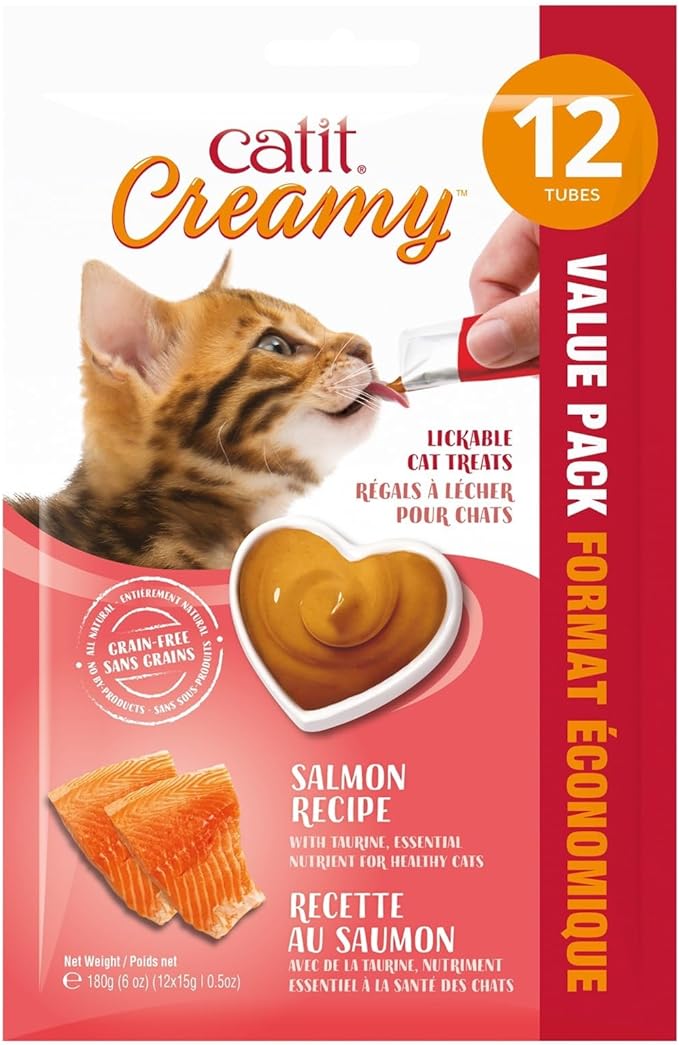 Catit Creamy Lickable Cat Treat – Hydrating and Healthy Treat for Cats of All Ages - Assortment, 72-pack