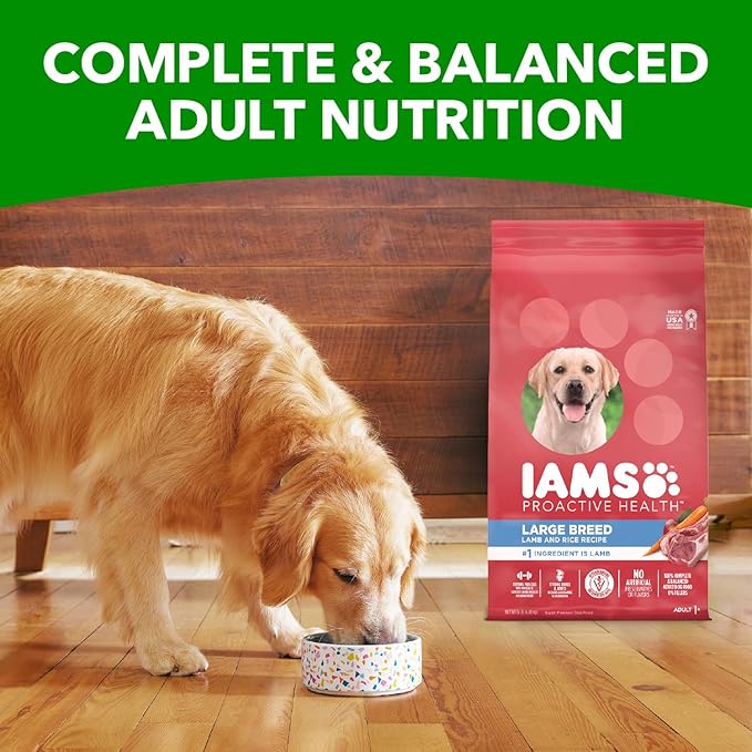 IAMS Large Breed Adult Dry Dog Food Lamb & Rice Recipe, 15 lb. Bag