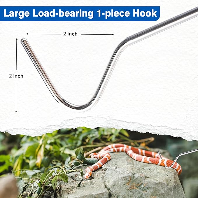 CHANGE MOORE 28 inch Snake Hook Stainless Steel Snake Stick, 1pc Telescopic Snake Tongs Snake & Reptile Hook Retractable Catching Snake Handling Tool, Snake Hook for Ball Python Black