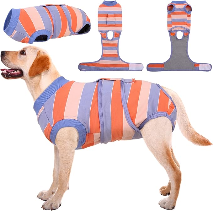 Kuoser Dog Surgery Suit, Surgical Onesie for Dogs Female Spay, Soft Dog Recovery Suit Male Neuter, Pet Abdominal Surgery Shirt Dog Body Suits After Surgery Wear, Anti Licking Dog Cone Alternative, XL