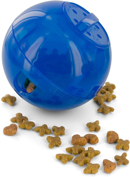 PetSafe Slimcat Feeder Ball - Interactive Game for Your Cat - Fill with Food and Treats - Blue