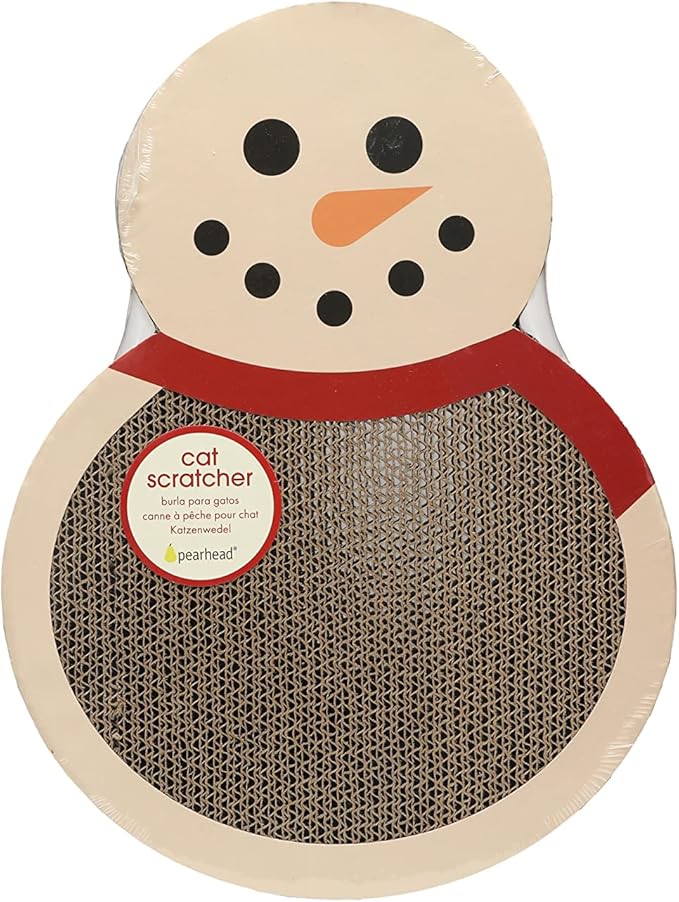 Pearhead Holiday Snowman Cat Scratch Pad, Cat Toy Scratch Pad for The Holidays, Festive Christmas Scratch Pad, Snowman Toy for Cats