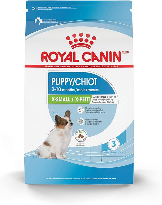 Royal Canin Size Health Nutrition X-Small Breed Dry Puppy Food, Supports Brain Development, Immune Support and Digestive Health, 3 lb Bag