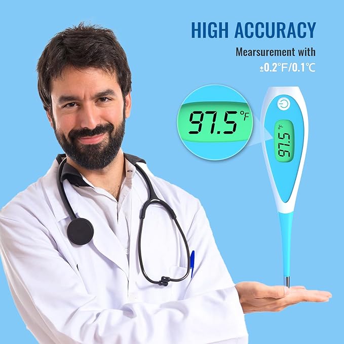 Boncare Thermometer for Adults with 10 Seconds, Oral Thermometer for Fever