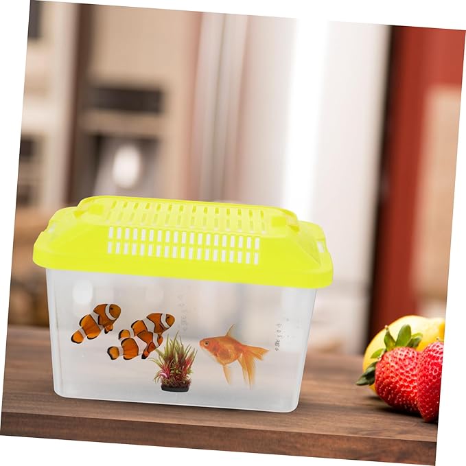 Plastic Turtle Fish Tank Lizards Terrarium Tank Reptile Feeding Tank Feeding Box for Reptile Reptiles Amphibia Portable Turtle Feeding Box Plastic Handheld Fish Tank Breeding Case