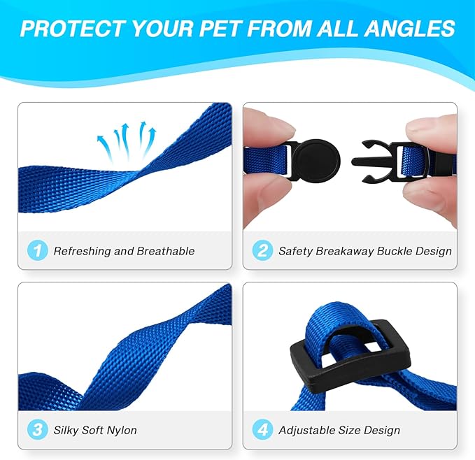 Safe 18 PCS Puppy Collars for Small Puppies Litter Set,18 Colors Soft Nylon Breakaway Small Dog Collar,Adjustable Whelping Supplies Collar(S)