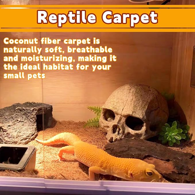 Hamiledyi Reptile Carpet Coconut Fiber Substrate Coco Liner Roll 118x15.7in Lizard Cage Mat Natural Coco Fiber Bedding for Bearded Dragon,Turtles,Iguana,Tortoise Pad Garden Decoration