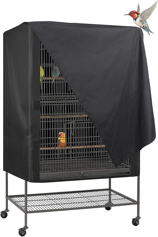 Explore Land Bird Cage Cover - Universal Pet Cage Cover for Night Cage Cover for Cats, Mink, Totoro, Parakeet, Parrot and Small Animals 01(Black, X-Large)