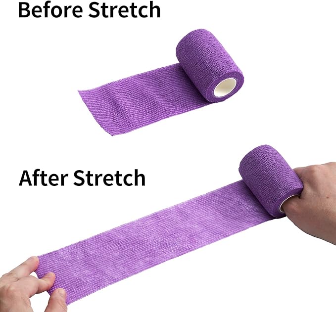Self Adhesive Bandage Wrap, Vet wrap 2 inch, Vet Wrap for Dogs, Bandages Wrap for Human or Pets, 12 Pack