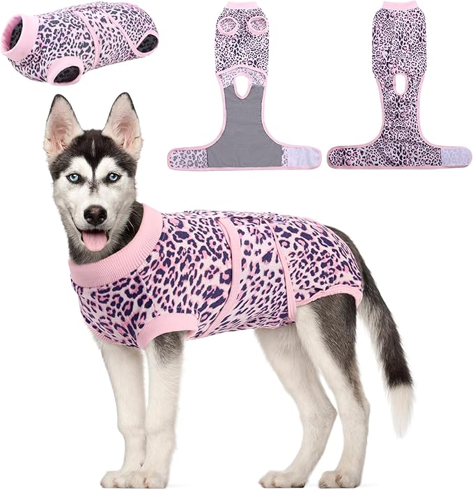 Kuoser Dog Surgery Recovery Suit, Recovery Suit for Female Male Dogs, Dog Onesie After Surgery Spay Neuter, Anti-Licking Pet Surgical Recovery Snugly Suit, Bodysuit for Abdominal Wounds Skin Disease