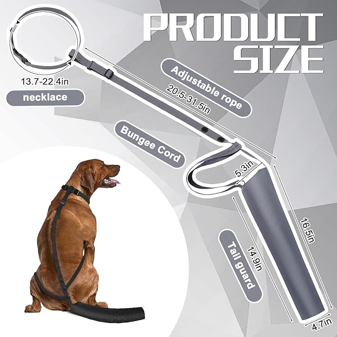 2 Pieces Dog Tail Protector Cover for Wounds, Dogs Tails Heal Sleeve, Dog Wound Care for Medium and Large Dogs to Assist in Recovery from Injury, Tail Size（L 14.9-16.5", Diameter 4.7-5.3"）