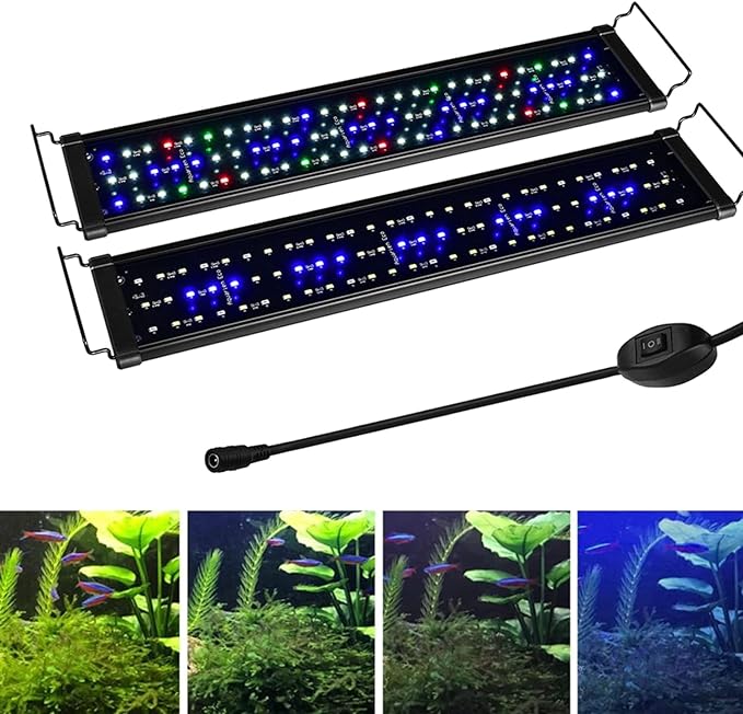 KZKR Aquarium Light Full Spectrum Fish Tank Light 24-32 inch 20 15 Gallon Tank Hood Lighting for Freshwater Saltwater Marine Plant Fish Tank Decorations LED Light 2-2.5 ft