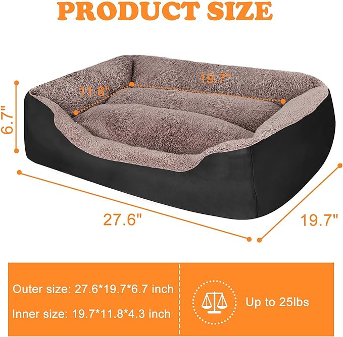 PUPPBUDD Dog Beds for Medium Dogs, Washable Dog Bed Comfortable and Breathable Pet Bed Rectangle Warming Dog Bed for Medium Dogs