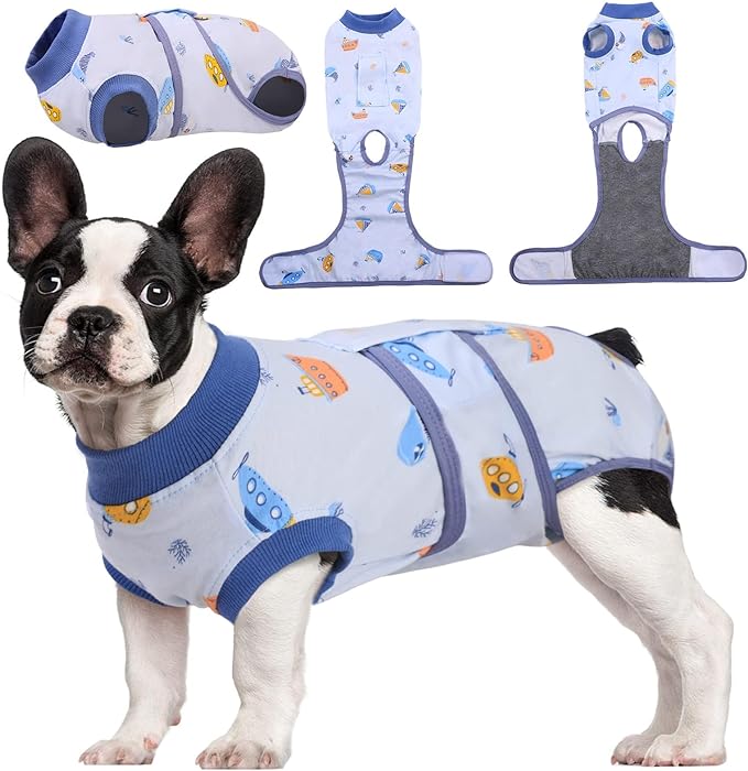 Kuoser Recovery Suit for Dogs Cats After Surgery, Professional Pet Recovery Shirt Dog Abdominal Wounds Bandages, Substitute E-Collar & Cone,Prevent Licking Dog Onesies Pet Surgery Recovery Suit