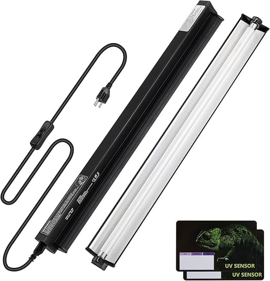 39W HO T5 UVB Reptile Light, Reptile UVB Light Fixture with Bulb, Reptile Light Fixture with 10.0 UVB Bulb Terrarium Light for Bearded Dragon Turtles Lizard and Snake