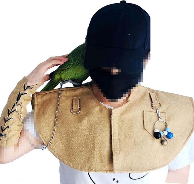 Bonaweite Pet Bird Shoulder Poop Protector, Anti-Bite Shoulder Pad Diaper Shawl for Parrot, Protective Anti-Scratch Arm Guard for Macaw African Budgies Parakeet Agapornis Fischeri Cockatiel Lovebird