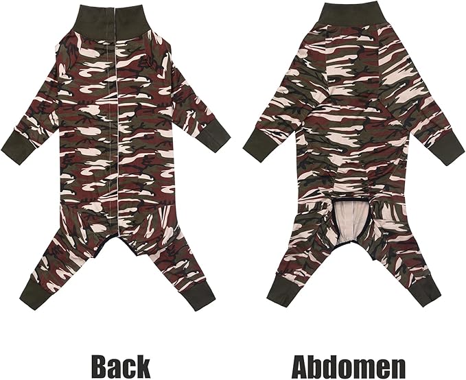 Recovery Suit for Large Medium Dogs After Surgery, Soft Breathable Anti Licking Dog Onesie E-Collar & Cone Alternative, Pet Bodysuit for Preventing Hair Loss Full Cover Wound(2XL, Camouflage)