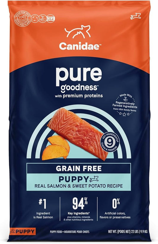 Canidae Pure Grain Free Dry Puppy Food, Real Salmon & Sweet Potato, 22 lbs.