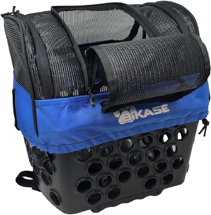 BiKASE Durable Dog Bike Basket & Carrier, Rear Mount Pet Basket for Bikes with Super Comfort Mat and Cover, Ideal for Small Dogs and Cats up to 12 lbs