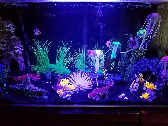 LED Aquarium Light, 7.5inch Colorful Fish Tank Light Submersible Underwater Crystal Glass LEDs Lights, 9 LEDs Beads, Brightness Adjustable Memory Function, LED Light bar Stick for Fish Tank