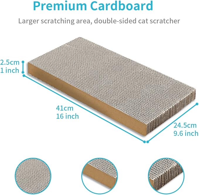 AGYM 5 Packs Cat Scratcher, 5 Packs Refill Cat Scratching Pad Cardboard for Indoor Cats and Kitten, Large Size Durable&Premium Recyclable Cardboard Cat Scratcher